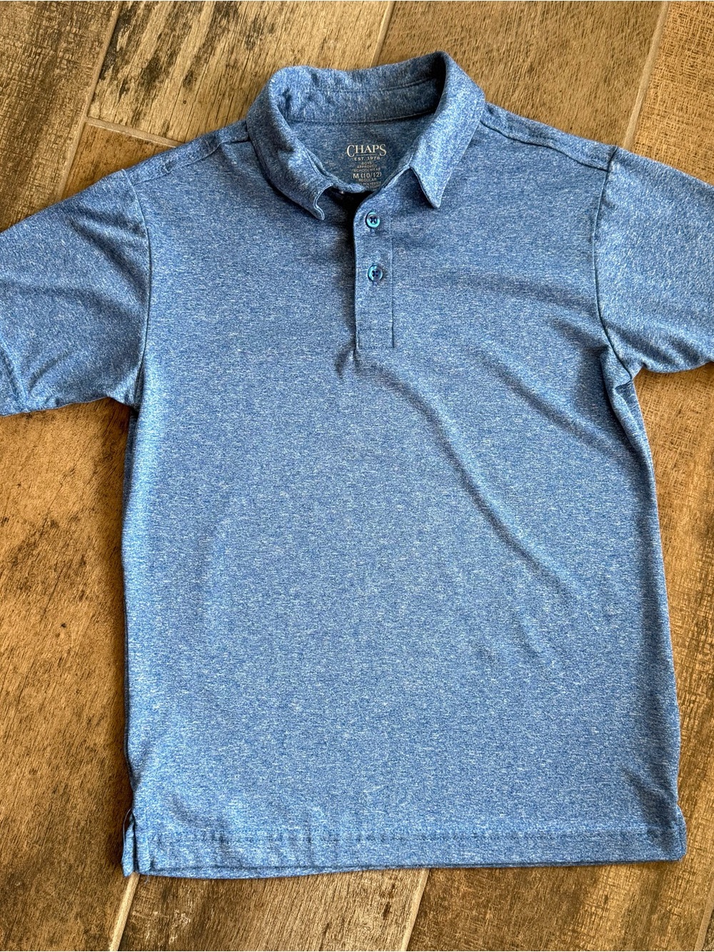 Chaps Boy’s Heathered Light Blue Polo